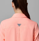 Columbia Ladies PFG Castleback Tiki Pink Woven SS Shirt