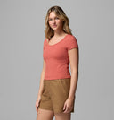 Columbia Ladies Pinetown Canyon Washed Red Rib SS Tshirt