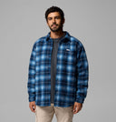 Columbia Men's Collegiate Navy Track Plaid Hunter Arch Shirt Jacket