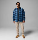 Columbia Men's Collegiate Navy Track Plaid Hunter Arch Shirt Jacket