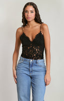 Dex Ladies Black Embroidered Cami Top