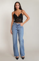 Dex Ladies Black Embroidered Cami Top