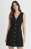 Dex Ladies Black Tweed Mini Dress