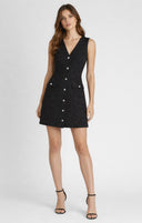 Dex Ladies Black Tweed Mini Dress