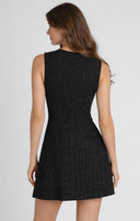 Dex Ladies Black Tweed Mini Dress