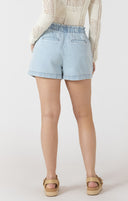 Dex Ladies Bleached Wash Drawstring Denim Shorts