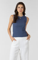 Dex Ladies Blue Waffle Knit Tank