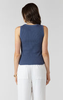 Dex Ladies Blue Waffle Knit Tank
