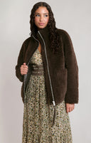 Dex Ladies Dark Brown Faux Sherling Jacket