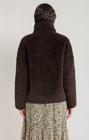 Dex Ladies Dark Brown Faux Sherling Jacket