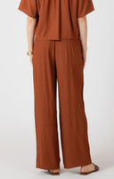 Dex Ladies Drawstring Wide Burnt Sienna Pant