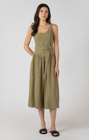 Dex Ladies Dusty Sage Wash Belted Drop Waist Midi Dress