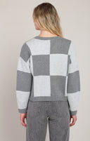 Dex Ladies Heather Grey Colourblock Sweater