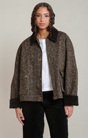 Dex Ladies Leopard Denim Jacket