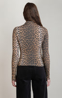 Dex Ladies Leopard Mock Neck Top