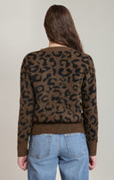 Dex Ladies Leopard V-Neck Sweater