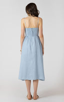 Dex Ladies Light Denim Blue V Waist Maxi Dress