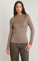 Dex Ladies Light Heather Brown Raglan LS Shirt