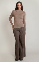 Dex Ladies Light Heather Brown Raglan LS Shirt
