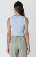 Dex Ladies Light Heather Grey Waffle Knit Tank