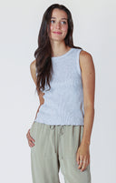 Dex Ladies Light Heather Grey Waffle Knit Tank