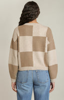 Dex Ladies Light Heather Taupe Colourblock Cardigan