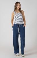 Dex Ladies Marine/White Stripe Ribbed Tank