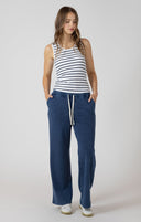 Dex Ladies Marine/White Stripe Ribbed Tank