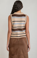 Dex Ladies Oat/Blue Stripe Sweater Vest