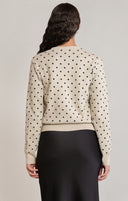 Dex Ladies Oatmeal Polka Dot Cardigan