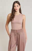 Dex Ladies Ribbed Dusty Rose Tanktop
