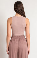 Dex Ladies Ribbed Dusty Rose Tanktop