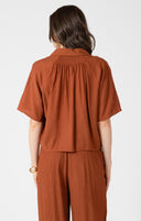 Dex Ladies Short Sleeve Burnt Sienna Blouse
