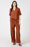 Dex Ladies Short Sleeve Burnt Sienna Blouse