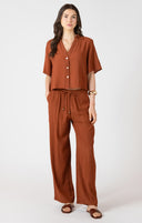 Dex Ladies Short Sleeve Burnt Sienna Blouse