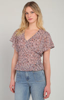 Dex Ladies Smoking Waist SS Brushstroke Dot Top