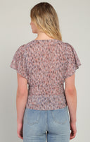Dex Ladies Smoking Waist SS Brushstroke Dot Top