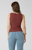 Dex Ladies Squareneck Textured Burnt Sienna Tank