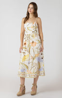 Dex Ladies Vintage Garden Smocked Detail Midi Dress