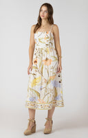 Dex Ladies Vintage Garden Smocked Detail Midi Dress