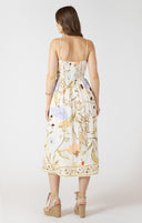 Dex Ladies Vintage Garden Smocked Detail Midi Dress