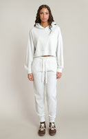 Dex Ladies White Heather Soft Ribbed Hoodie