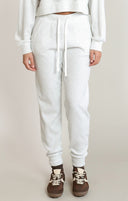 Dex Ladies White Heather Soft Ribbed Jogger