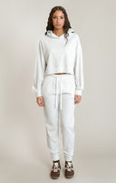 Dex Ladies White Heather Soft Ribbed Jogger