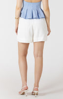 Dex Ladies White Smocked Waist Short