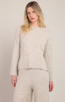 Dex/Room 34 Ladies Beige Cable Knit Sweater