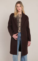 Dex/Room 34 Ladies Dark Brown Long Soft Coat