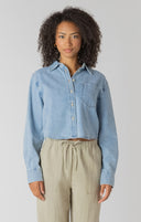 Dex/Room 34 Ladies Lightweight Mid Blue Wash Denim Shirt