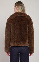 Dex/Room 34 Ladies Minky Brown Faux Fur Coat
