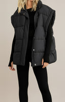 Dex/Room 34 Ladies Quilted Black Boxy Vest
